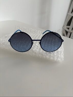 Marc Jacobs Slim Navy and Bright Blue Metal Sunglasses